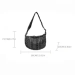 Crossbody Bags Tribal Style Shoulder Bag, Foldable Crossbody Striped Pattern, Flag Theme Hand Washable Edge Painted Lining - Image 3