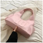 2024 New Women's Tote Bags Trendy Versatile Commuting Large Capacity One Shoulder Bag Summer Casual Solid Color Female Handbags - Image 7