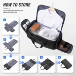Travel Bag for Men, Convertible Carry on Garment Duffel Bag,Weekender Bag Hanging Suitcase Suit Business Travel Bag Clothing Bag - Image 4