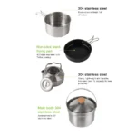 Camping Cookware Set Outdoor Picnic Cookware Kit Stainless Steel Pot Frying Pan Kettle Set Travel Cooking Accessory - Image 14