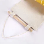 1PC Three Pockets Hanging Wall Storage Bag Household Bedroom Living Room Kitchen Cotton Linen Storage Bag - Image 5
