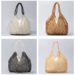 Handmade Woven Beaded Handbag For Women Exquisite Hollow-out Wooden Beaded Shoulder Bag Female Beach Bag - Image 23