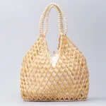 Handmade Woven Beaded Handbag For Women Exquisite Hollow-out Wooden Beaded Shoulder Bag Female Beach Bag - Image 7