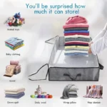 Foldable Underbed Bags -  Blankets Clothes Comforters Storage Bag Breathable Zippered Organizer for Bedroom - Image 9