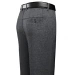 Mens Trousers Business Solid Color Casual Pants Summer Autumn Breathable Straight Pants Elastic Black Grey Loose Formal Pants - Image 4