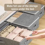 Under Bed Storage Containers Foldable Underbed Storage Bags Organizer Clothes Storage Bins with Clear Window for Blanket - Image 4
