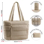 Tote Bag for Women, Lightweight Puffy Tote Bag with Compartments Shoulder Bag Handbag for Travel, Work, Gym - Image 18