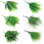 Artificial Plants Fake Leaf Foliage Bush Home Office Garden Wedding Decors - Image 2