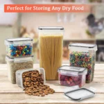 Food Storage Containers Kitchen Organizer and Storage Container with Lids Refrigerator Noodle Box Tank Sealed Cans 5Pcs Set - Image 19