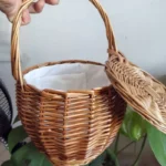 Handmade rattan woven handbag fashion countryside picnic bucket bag shopping basket summer beach bag - Image 7