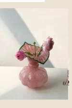 Glass Vase Pumpkin Shape Wave Retro European Hand-made Floral Arrangement Accessories Terrarium Flower Vases - Image 15