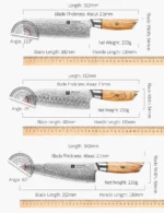 XINZUO 1-8pcs Kitchen Knife Set 73 Layers Custom Damascus Steel 15°±1 Per Side Steel Blade with Olive Wood Handle - Image 35