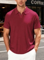 Men's Trendy Polo Shirt Summer Solid Color Short Sleeve Casual Fashion T-shirt  Style Versatile Knit Top - Image 5