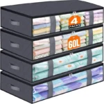 4 Pack Under Bed Storage Containers Blanket Storage Bag Shoe Storage And Organization Space-Saving Bedding Organizer For Bedroom - Image 7