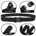 Tactical Belt Quick Release Nylon Braided Belt for Men Outdoor Hiking Work Duty with Black Buckle - Image 5