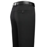 Mens Trousers Business Solid Color Casual Pants Summer Autumn Breathable Straight Pants Elastic Black Grey Loose Formal Pants - Image 2