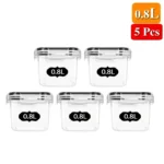 Food Storage Containers Kitchen Organizer and Storage Container with Lids Refrigerator Noodle Box Tank Sealed Cans 5Pcs Set - Image 11