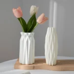 Nordic Vases Pure White Plastic Vases Imitation Ceramic Flower Vases Desktop Flowerpot Wedding Decor Home Ornament - Image 3