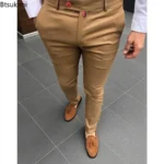 New Men's Fashion Casual Trousers Daily Office Business Formal Pants Solid Slim Pencil Pants Men Versatile Pants for Four Season - Image 6