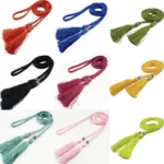 160cm Thin Woven Rope Waistband Tassle Dress Tassles Belts Waist Chain Waist Rope Braided Belts