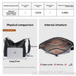 Tote Bag Full-Grain Vegetable-Tanned Leather Large Capacity Shoulder Crossbody Bag Elegant Work commute Stylish - Image 4