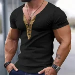Summer Men Slim T-Shirts Short Sleeve V Neck T Shirt Man Casual Gym Tops Running Tees Football Basketball Shirts Male Clothes - Image 7