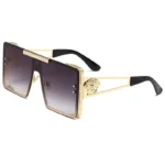 New stylish sunglasses with oversized frames, trendy metal design, perfect for fashion shows and cool street style. - Image 14