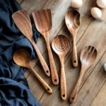 Wooden Kitchenware Cooking Shovels Spoon Colander Kitchen Utensils Set Household Cutlery Rack Teak Natural Wood Cookware - Image 7