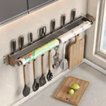 Stainless Steel Kitchen Paper Towel Rack Wall Shelf with Hook Kitchen Gadgets Hanging Organizers Storage Utensils for Kitchen - Image 9