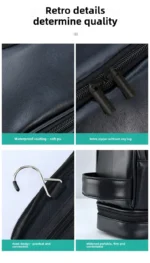 Large Hanging Toiletry Cosmetic Travel Bags for Men Women Leather Travel Bags with Hanging Hook Toiletries Bathroom Shaving Bags - Image 22