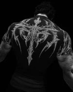 New Summer GYM T-shirt Men's Gothic Print Muscle Tee High Elasticity And Quick Drying Exercise For Bodybuilding Training T-shirt - Image 7
