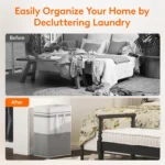 75L Large Laundry bags Baskets with Handles Durable Dirty Clothes Hamper Storage Basket for Home Dorm Hotels Laundry 40*30*60cm - Image 5