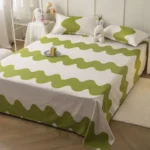Bed Sheets Plaid Non-slip Comfortable Washed Twin Queen Full Size Nordic Style Universal Bedspread Simple Durable Antibacterial - Image 17