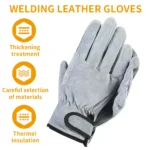 Work Gloves Cowhide Leather Welding Gloves Heat Resistant Security Protection Safety Work Gloves for Welder - Image 4