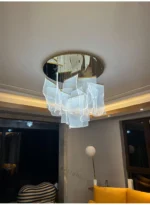 Led Modern Chandelier Living Room Decorative Lighting Duplex Rotary Staircase Chandelier Irregular Acrylic Restaurant Chandelier - Image 18
