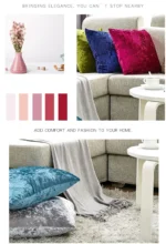 pillow, Velvet covered with 60x60 cm super soft pillow, used for sofa throwing, shining decoration, living room pillow - Image 27