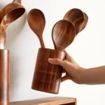 Wooden Kitchenware Cooking Shovels Spoon Colander Kitchen Utensils Set Household Cutlery Rack Teak Natural Wood Cookware - Image 5
