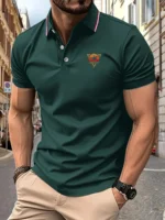 Polo Shirt Man RIDE ON! Graphic Print Summer Casual Breathable Striped Collar High Quality Men's Short Sleeve T-Shirt - Image 7