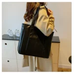 Simple Large Capacity Tote Bags for Women Retro Pu Leather Ladies Shoulder Bag Commuter Portable Girls Student Underarm Handbag - Image 19