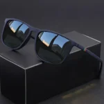 Classic Square Men's Sunglasses Comfortable Lightweight Black Frame Glasses Ideal for Travel Photography Gifts - Image 6