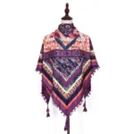 Ethnic Scarf Floral Shawl Winter Fashion Women's Tassel Scarf Square Printed Female Scarf Cotton Scarves Wraps Foulard Femme