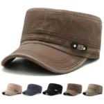 Unisex FS Label Washed Flat Baseball Caps Spring Autumn Adjustable Casual Baseball Caps Outdoor Sunscreen Hat Sports Cap