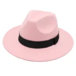 Autumn and winter men and women's new large brimmed hats, fashionable woolen jazz hats, English style top hats - Image 18