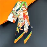 Fashion Women Hair Scarf 2024 New Brand Design Luxury Silk Scarf Fashion Print Headband Skinny Bag Scarves Neckerchief - Image 53