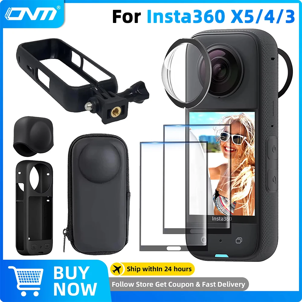 Sbd7950e2f97a40859bcce6c91a47c9ccf.webp Accessories Set for Insta360 X3 X4 X5 Lens Guard Screen Protector Storage Bag Silicone Case Lens Cap Protective Frame Insta 360 - Image 1
