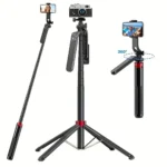 Portable camera tripod with wireless remote control and 360 ° rotation for video recording, video recording, and live streaming - Image 3