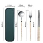 Kitchen Accessories Reusable With Box Tableware Portable Stainless Steel Spoon Fork Chopsticks Set Dinnerware Cutlery Set - Image 5