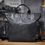 Genuine Leather Men's Brifecase 15 Inch Laptop Bags Simple Cowhide HandBag Vegetable-tanned Leather Fashion Casual Style - Image 7