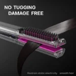 2 in 1 Hair Straightener Multifunctional Curling & Straightening Brush Ceramic Hot Comb Generator Helps Reduce Frizz Salon Tools - Image 2