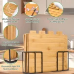 Cutting Boards with Holder Sets for Kitchen Wood Chopping Block for Meat Fish Vegetables Food Chopping Wood Boards Set - Image 10